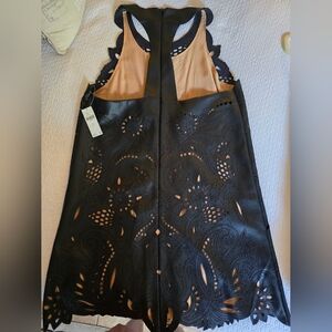 Chic Black Laser-Cut Backless Dress